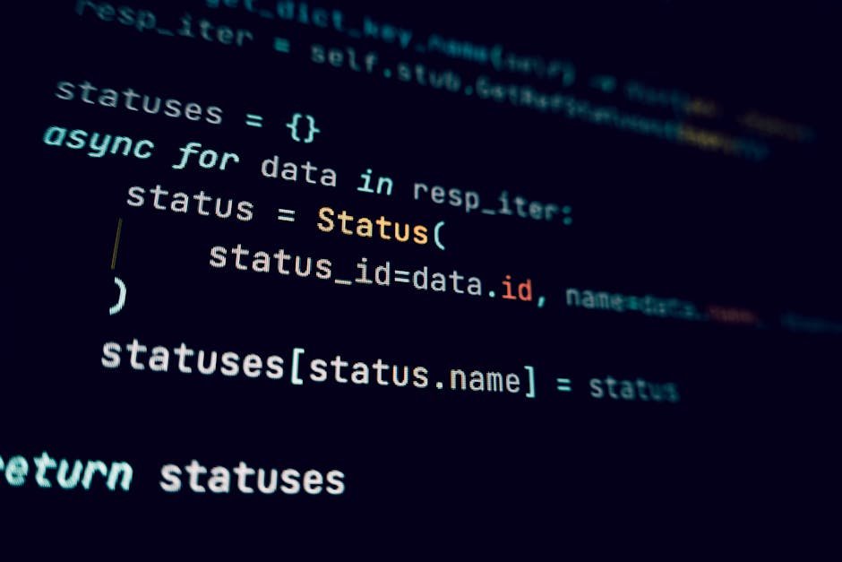 Código de programação em tema escuro exibido em tela de computador