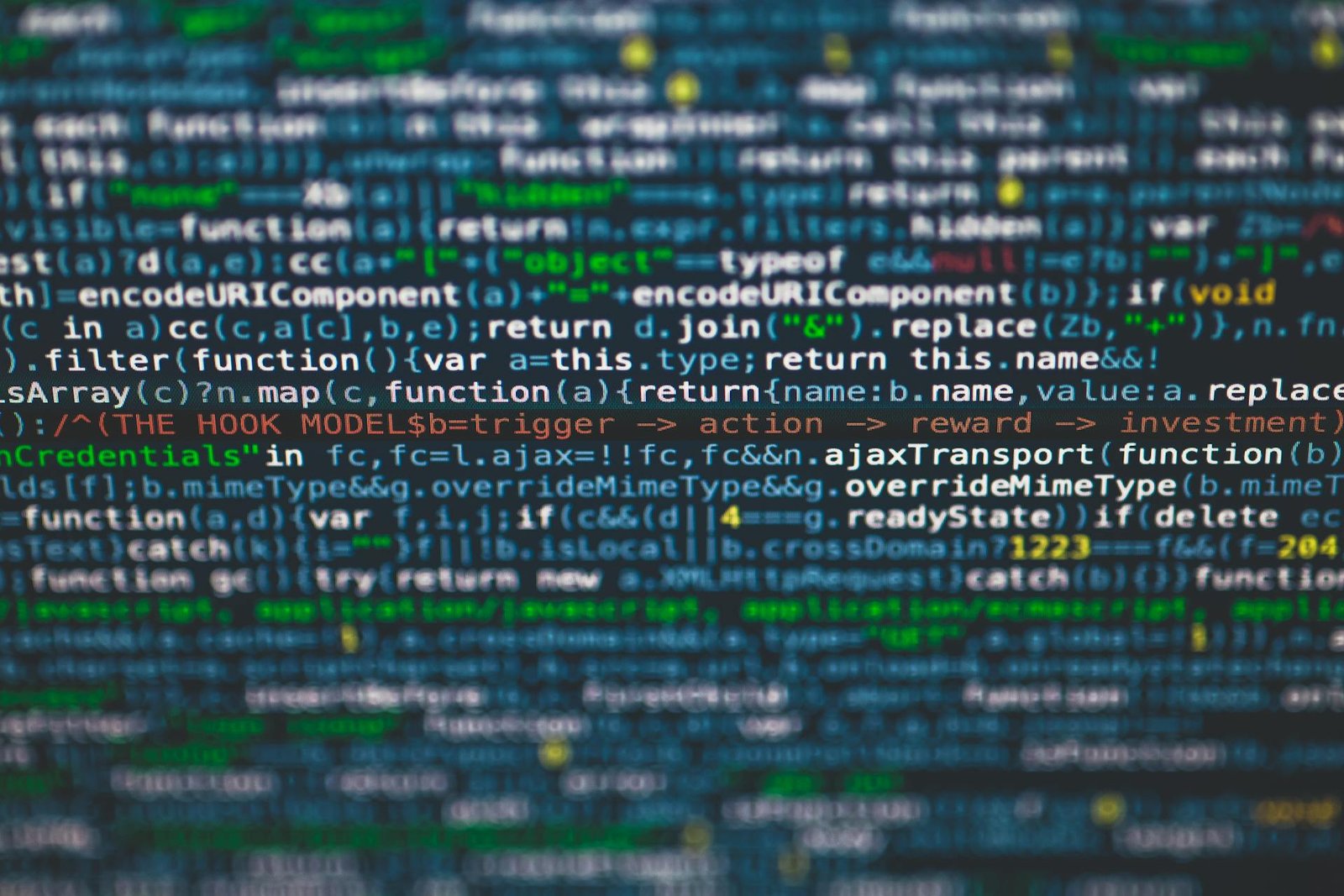 Código de programação colorido em tela representando structured outputs com JSON Schema para eliminar alucinações de formato em IA