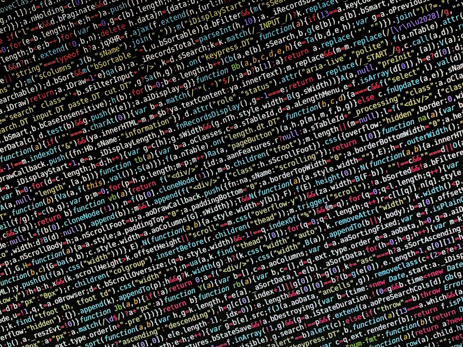 Busca full-text Python com índice invertido local - código colorido na tela representando indexação de dados