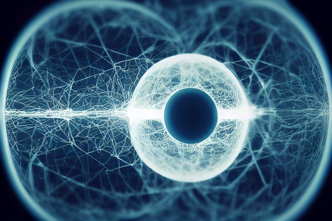 Representação digital abstrata de inteligência artificial processando dados